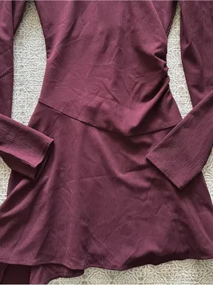 Bershka Asymmetric Long Sleeve Mini Dress With Flared Hem thumbnail 4