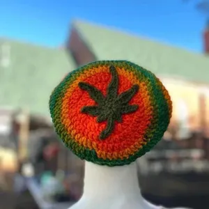 Hemp Leaf Mary‎ Jane Slouchy Hat Fleece Lined thumbnail 2