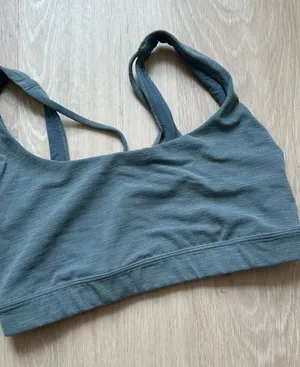 Athleta Heather Grey/Green Sports Bra thumbnail 1