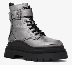 MK Colby Crackled Metallic Leather Combat Boot thumbnail 1