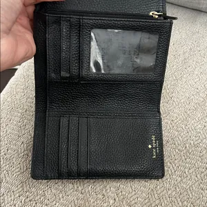 Kate Spade Black Wallet pebbled wallet with Gold Accent thumbnail 4