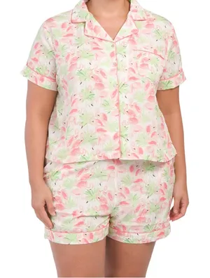 Cynthia Rowley Pink Flamingo Pajama Set thumbnail 1