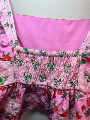 Altar'd State Floral Babydoll Tank Top Pink Red Tiered Ruffles Vacation Sz Large thumbnail 9