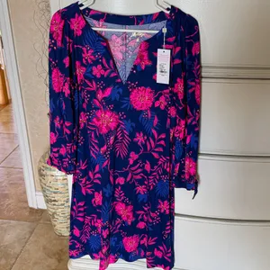 Lilly Pulitzer Cath 3/4 Sleeve Dress M NWT Never Ending Summer 100% cotton thumbnail 3