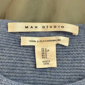 Max Studio Soft Blue 100 Percent‎ Cashmere Sweater Size Small EUC thumbnail 4