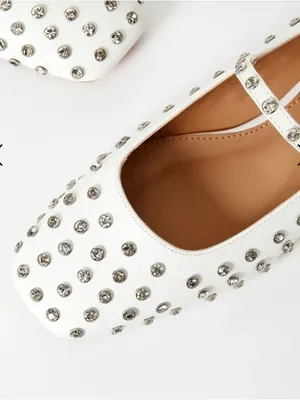 Ellidy Ballet Flat Studded Mary Jane embellished white leather Lolita glam thumbnail 5