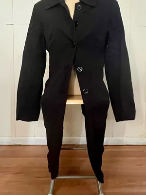 Kenneth Cole Reaction Black Trench Coat thumbnail 3