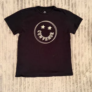 Converse Graphic Tee Black Smiley Face Star Eyes‎ Short Sleeve Shirt Size M thumbnail 2