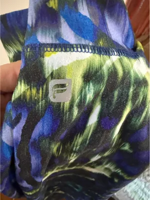 Fabletics Women's Large Blue Abstract Pattern Leggings thumbnail 9
