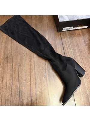 Lulu’s Vessay Black Suede Over the Knee Boots thumbnail 3