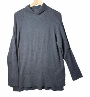 A New Day Black Mock Turtleneck Tunic Sweater Womens Size L thumbnail 1