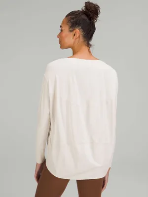 Lululemon Back in Action Long Sleeve Shirt Nulu In White Opal thumbnail 4