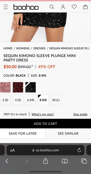 Black Sequin Deep V-Neck Cocktail Dress thumbnail 4