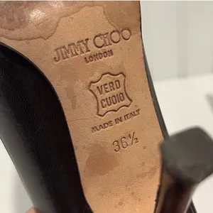 Jimmy Choo London Heels Pumps Pointed‎ Toe Leather Brown Designer Shoes 36.5/6.5 thumbnail 7
