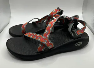 Chacos Z1 Classic Sandals Womens 11 Black Orange Grey Zigzag Straps J105414 thumbnail 1