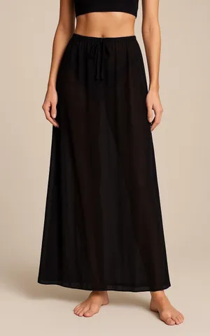 Victoria’s Secret Sheer Black Maxi Skirt L Adjustable Waist NWT Vintage Y2K thumbnail 1