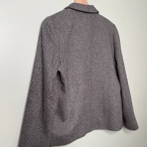 NWT Madewell Wool Crop Dorset Blazer Jacket Geo Herringbone Grey Size Medium thumbnail 8