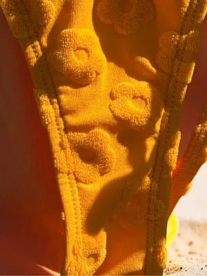 Hurley Marigold Textured Tie-Side Triangle Bikini thumbnail 4