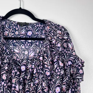 J. Crew Women's Ruffle Crinkle Chiffon Floral Blouse Sz XS thumbnail 3