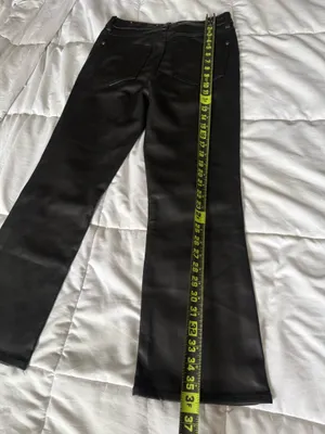 ZARA Pants Leather Black Straight  thumbnail 8