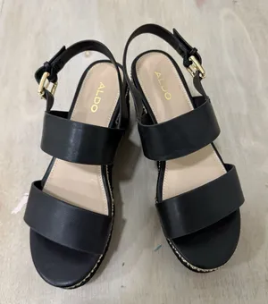 aldo Ladolian Women's Black Flatform Sandals Size 6 thumbnail 1