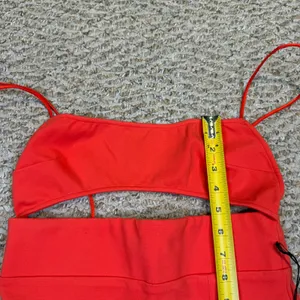 NWT Superdown Red Cutout Cocktail Midi Dress Spaghetti Strap Front Slit Size M thumbnail 6