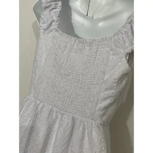 DEREK HEART White Eyelet Maxi Dress Lined. Padded. Size M Milk Maid Cottage Core thumbnail 5