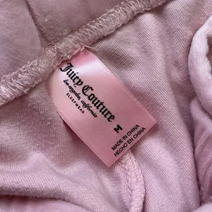 Juicy Couture Pink Velour Rhinestone Logo Lounge Set Top & Joggers Medium thumbnail 6