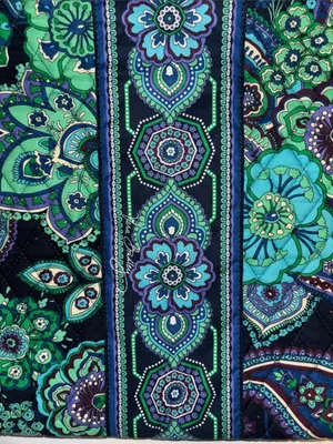 Vera Bradley Blue Rhapsody Cotton Tote Paisley Floral Design Handle And Strap thumbnail 5