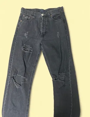 Aeropostale black baggy jeans with distressed details #baggy #distressed thumbnail 2