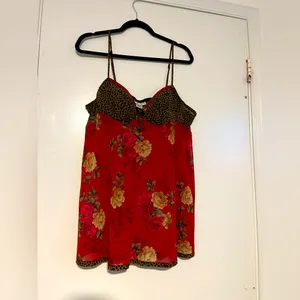 Vintage Seductive 90s Leopard & Floral Satin Slip Dress Sexy Babydoll Nightie‎ thumbnail 5