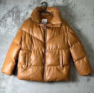 Avec Les Filles Over Sized Faux Leather Puffer Coat Cognac Brown S Anthropologie thumbnail 1