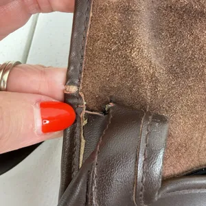 Vintage 70s Crossbody Bag Leather Brown Basic‎ Flap Purse Handbag Pocketbook thumbnail 9