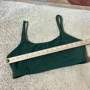 Buffbunny Custom Apparel Dark Green Scoop Neck‎ Sports Bra Large Gym Yoga Top thumbnail 3
