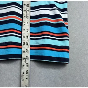 Crown & Ivy Woman’s Top 3X Blue/Orange 1/4 Zip Stripe Casual French Terry thumbnail 6