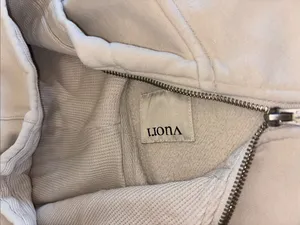 Vuori Cream Zip Hoodie with Minimal Logo thumbnail 3