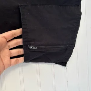 Dickies Scrub Top XS Black V-Neck Short Sleeve‎ Zipper Pocket Ribbed Side Panels thumbnail 6