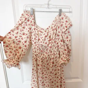 Reformation Karly Midi Dress XS Cottagecore Floral Milkmaid Romantic Puff Sleeve thumbnail 2
