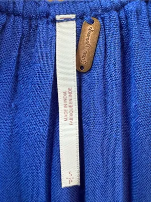 Free People Boho Royal Blue Embroidered Midi Dress Small thumbnail 4