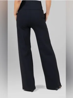 Kiragrace Medium High Waist Wide Leg Pants Black Office Work Career Relaxed thumbnail 7