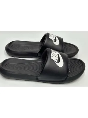 Nike Victori One Slides Women’s Size 8 Black White Logo CN9677-005 thumbnail 2