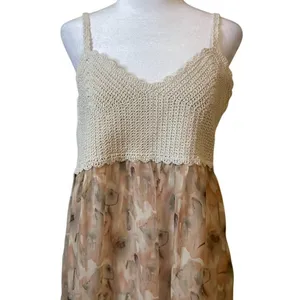 Stitchdrop Crochet Floral Maxi Dress Womens Size M Pink NWT Mixed Media Boho thumbnail 10