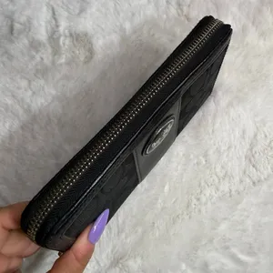 COACH y2k Black Canvas Leatherware Legacy Signature Wallet thumbnail 4