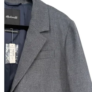 NWT Madewell Women's Sutter Crop Blazer Jacket Grey Italian Fabric NM509 Size XL thumbnail 9