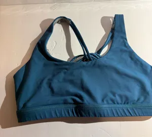 Blue Strappy Back Sports Bra Size M thumbnail 1
