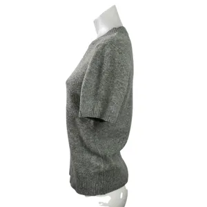 Abercrombie & Fitch Women's Gray Wool Short Sleeve Knit Crewneck Sweater Top M thumbnail 2