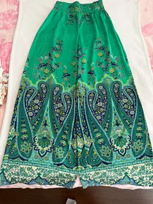 Rachel Zoe Green Floral Wide Leg Pants thumbnail 5