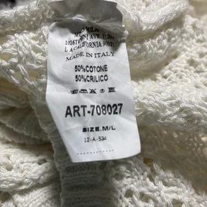 Milio Milano White Crochet Short Sleeves Button-Down Sweater Sz-M/L thumbnail 5