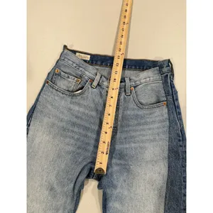 Levis 501 Two-Toned Straight Leg Jeans Womens 26" Cotton Button Fly Indie Travel thumbnail 6