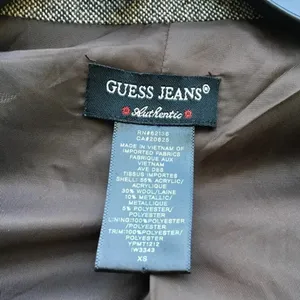 Guess Jeans Gray Denim Accented Button Front Blazer Women’s Size XS v6x thumbnail 3